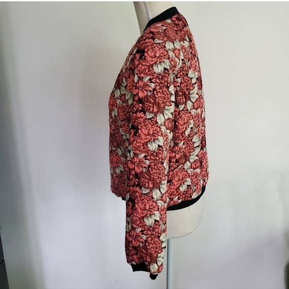 Sandro "Evora" Floral Jacquard Bomber Jacket - Picture 5 of 11